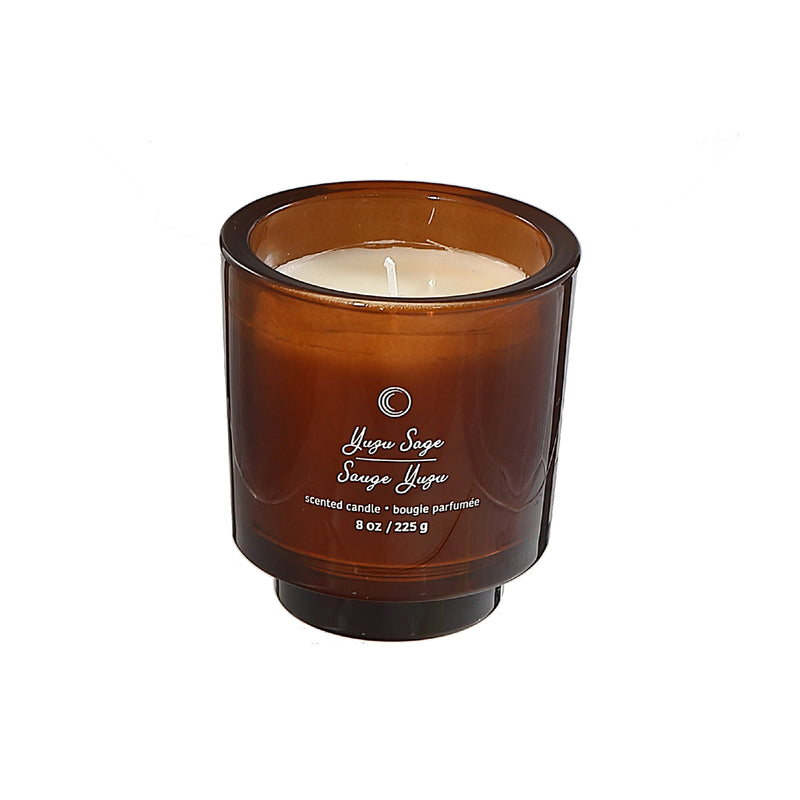 8Oz High Gloss Round Candle Yuzu Sage