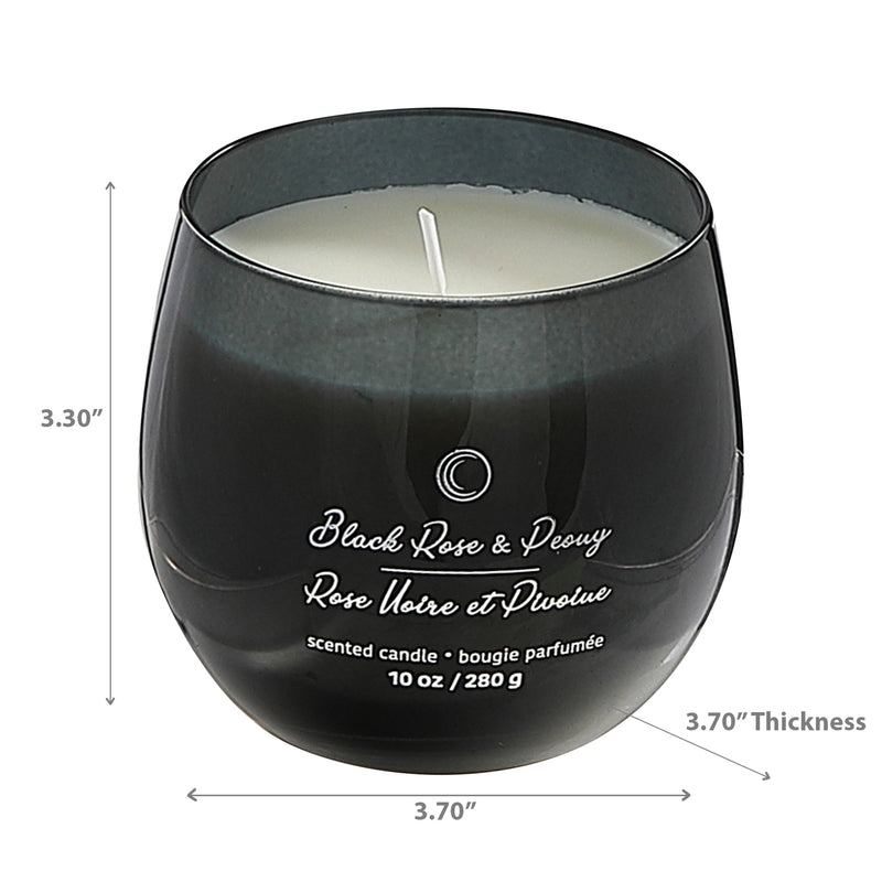 10Oz High Gloss Curved Candle Black Rose & Peony