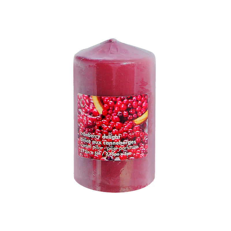 2.75" X 5" Scented Pillar (Cranberry Delight) - Set of 2