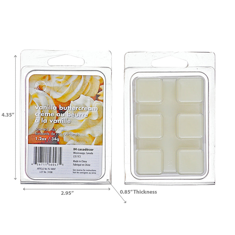 6Pk Scented Wax Melts Vanilla Buttercream - Set of 4