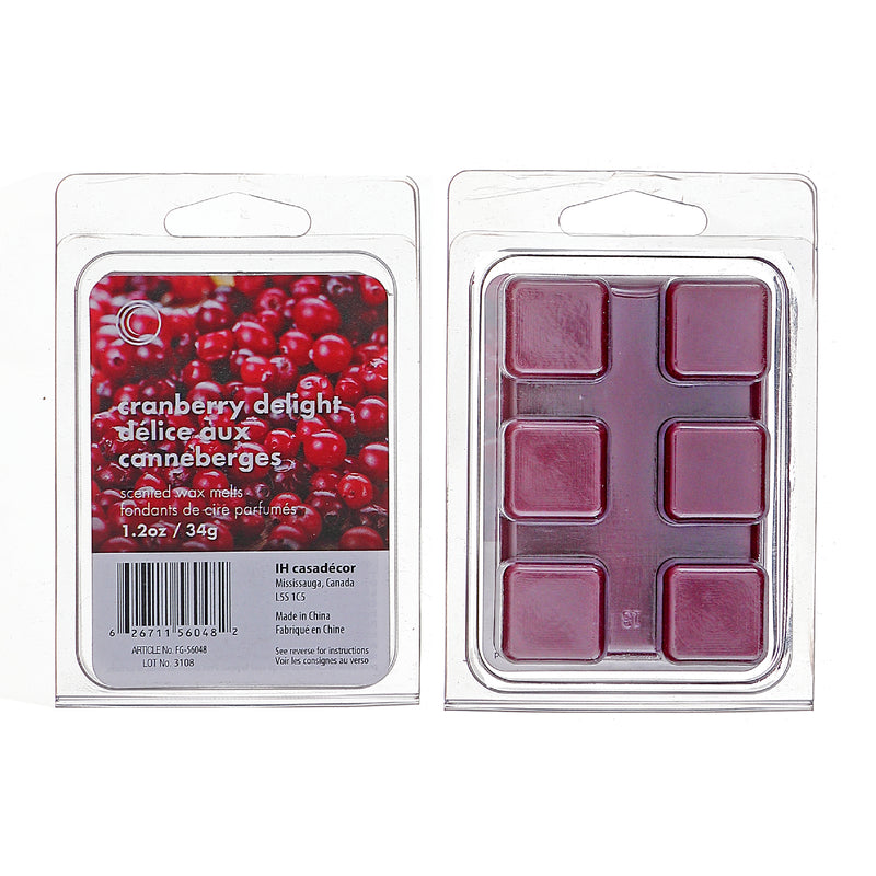 6Pk Scented Wax Melts Cranberry Delight - Set of 4