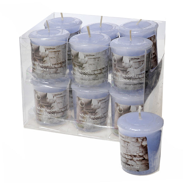 Mushroom Votive White Woods  - Set of 12