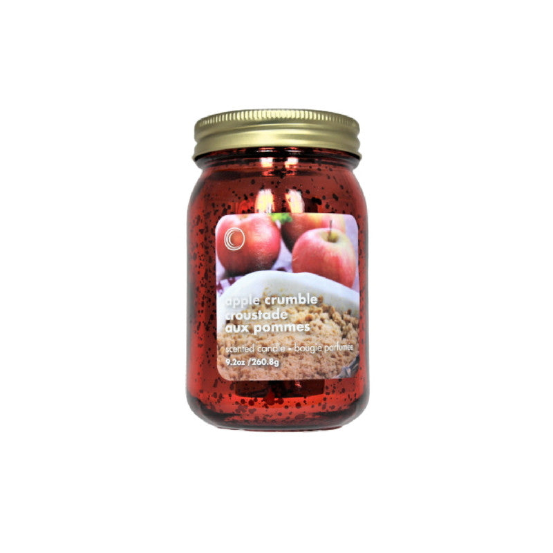 9.2Oz Electroplated Mason Jar Candle (Apple Crumble) - Set of 2