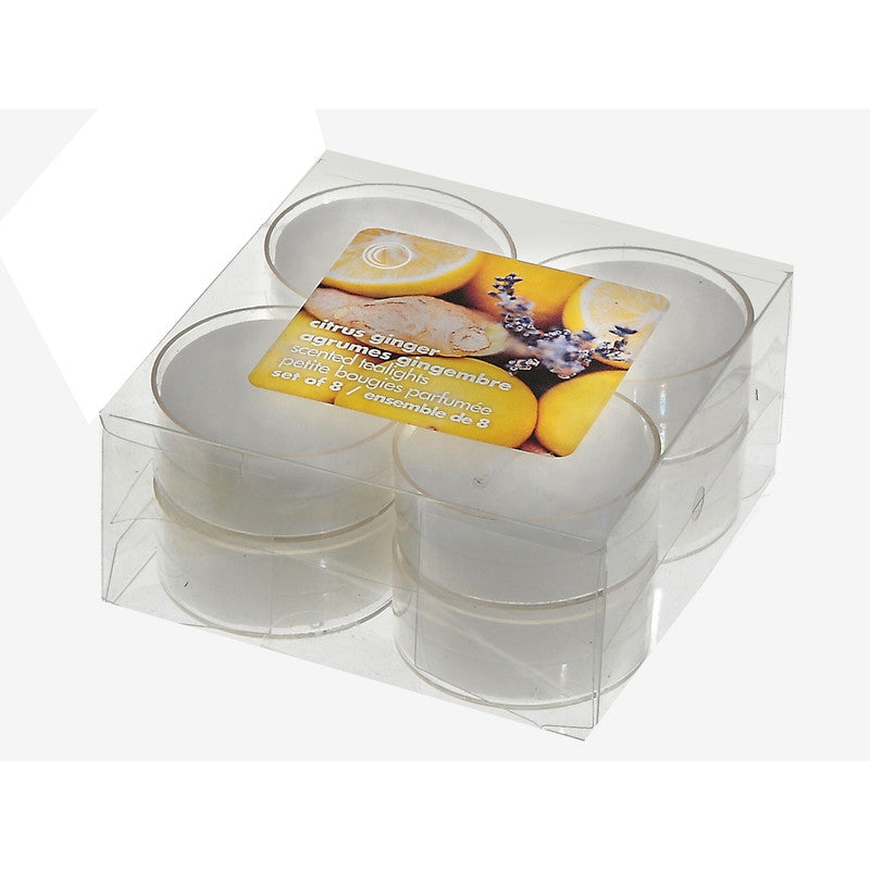 8 Pk Scented Tealights (Citrus Ginger) - Set of 2