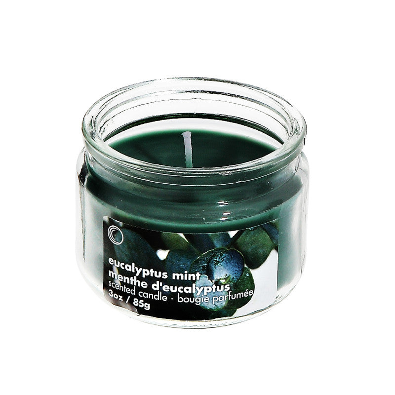 3 Oz Scented Glass Jar With Lid (Eucalyptus Mint) - Set of 4