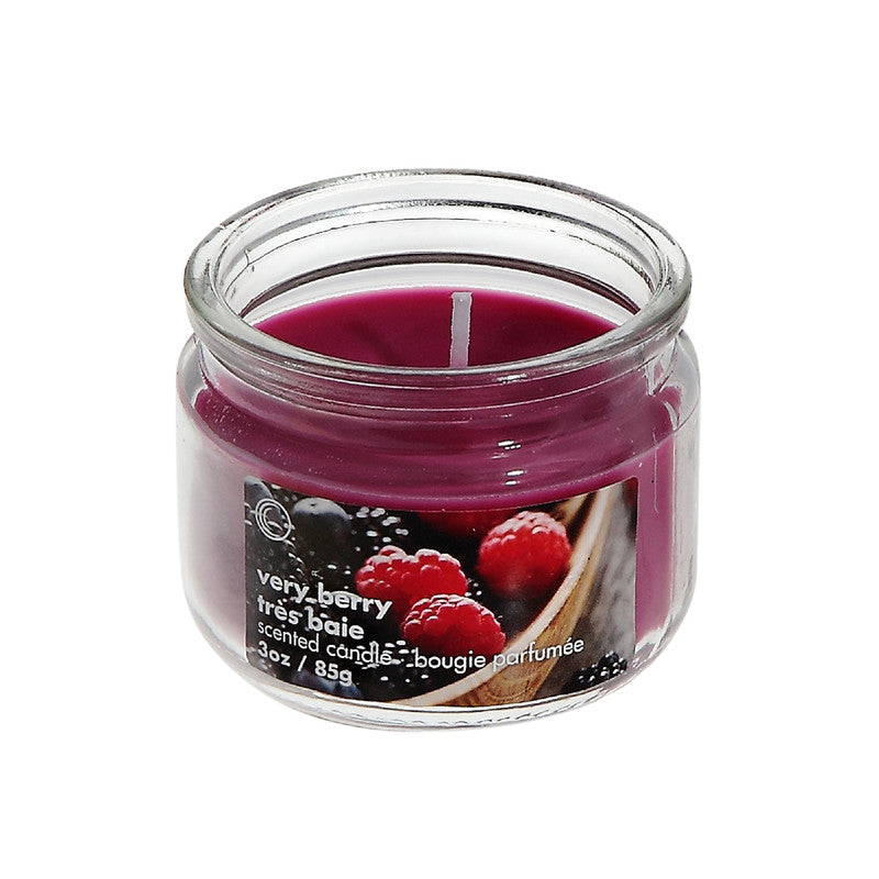 3 Oz Scented Glass Jar With Lid (Very Berry) - Set of 4