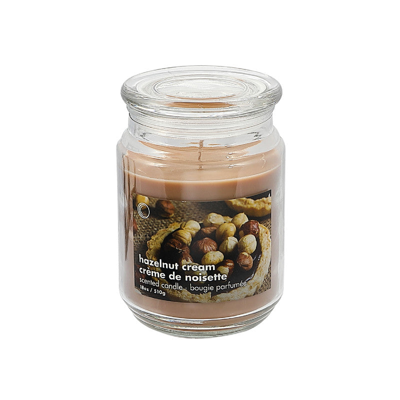 18 Oz Scented Jar With Glass Lid (Hazelnut Cream) - Set of 2