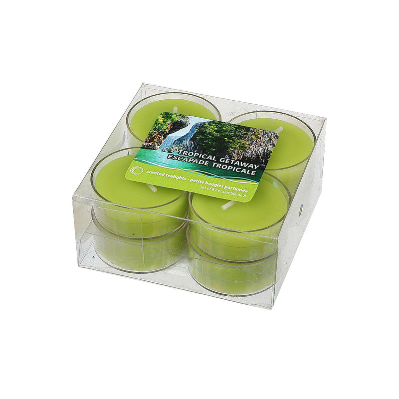 8 Pk Scented Tealights (Tropical Getaway) - Set of 2