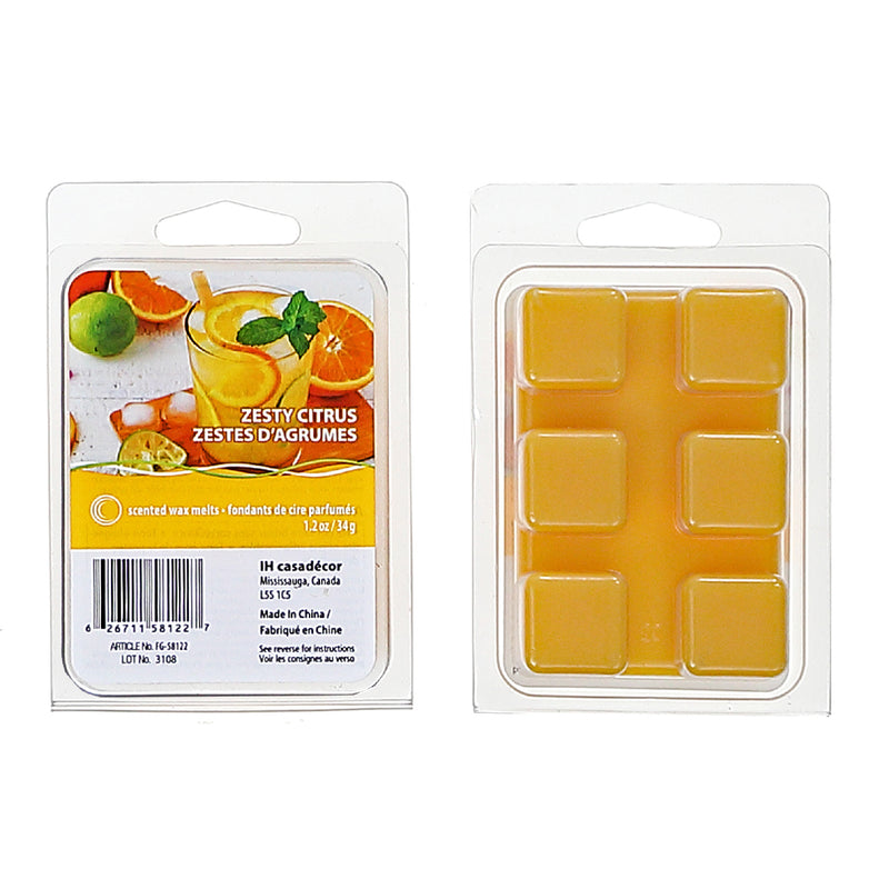 6Pk Scented Wax Melts Zesty Citrus - Set of 4