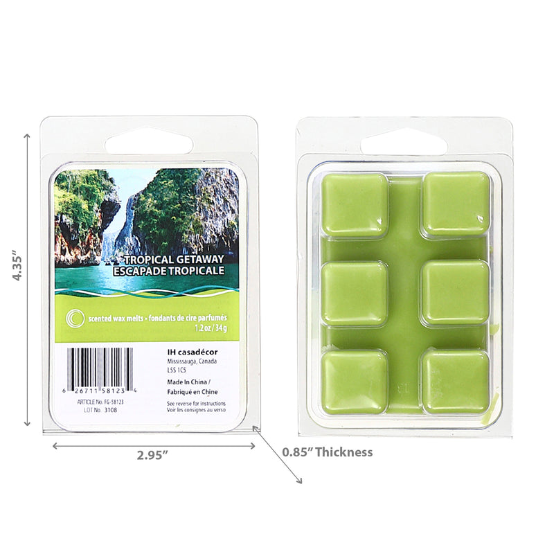 6Pk Scented Wax Melts Tropical Getaway - Set of 4