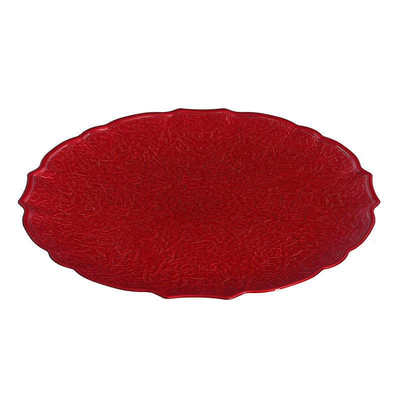 Round Serving Plate (Textured) (Red) (13") - Set of 6