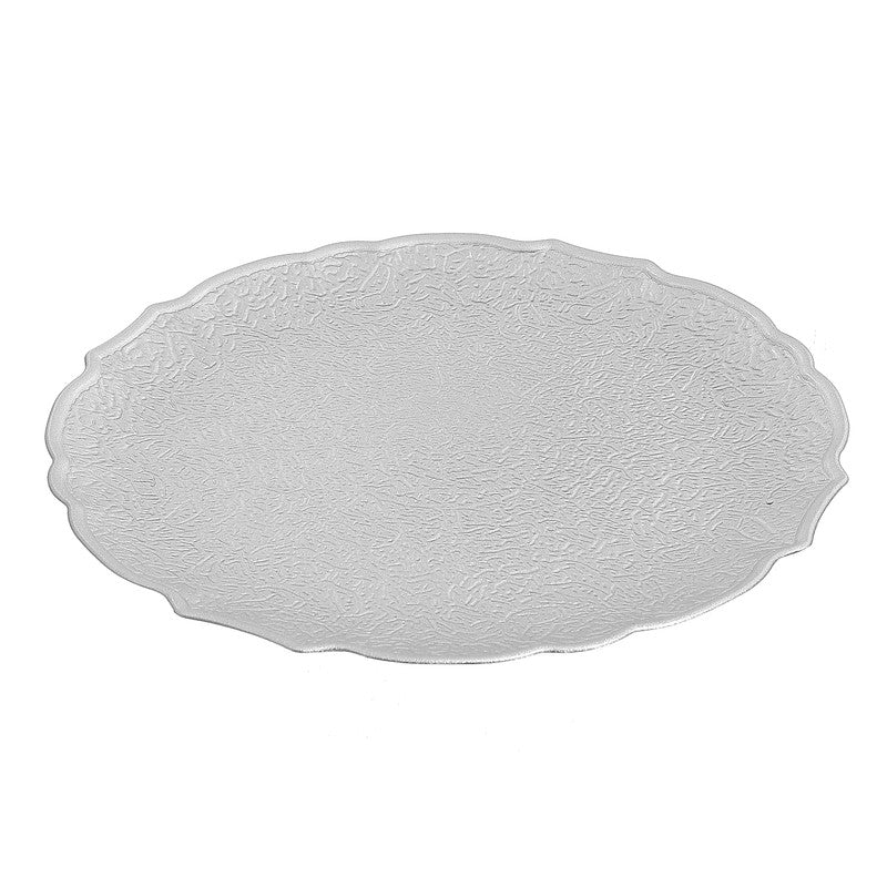 Round Serving Plate (Textured) (Silver) (13") - Set of 6