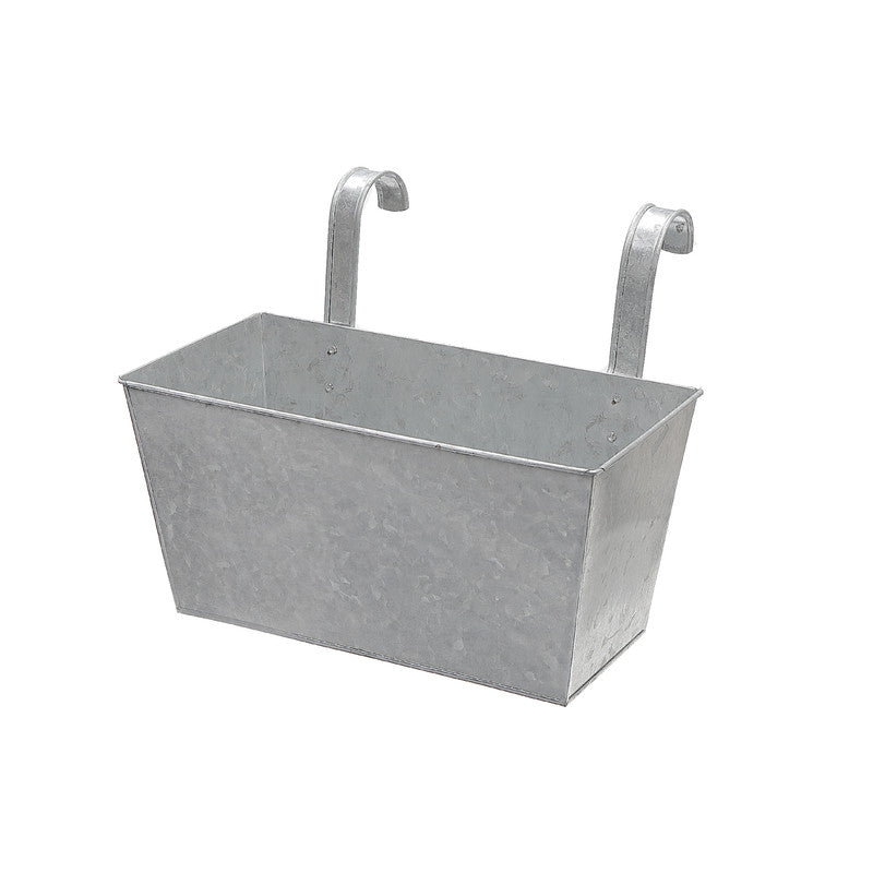 Galvanized Metal Rect. Planter With Hooks (10.55") 