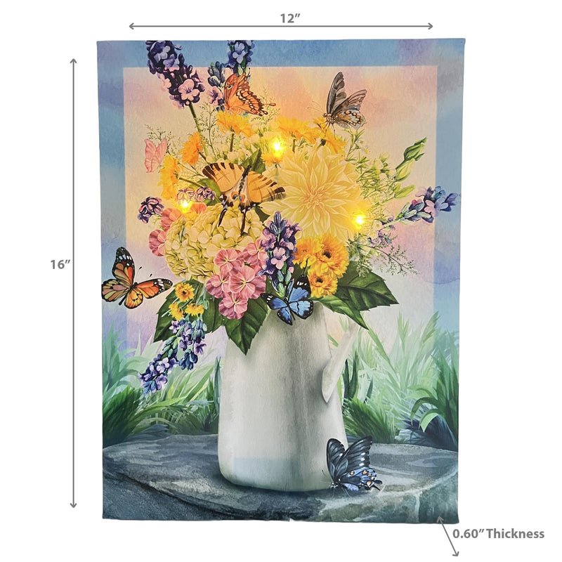 Led Canvas Wall Art Fresh Flowers 12 X 16