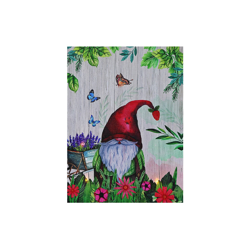 Led Canvas Wall Art Garden Gnome 12 X 16