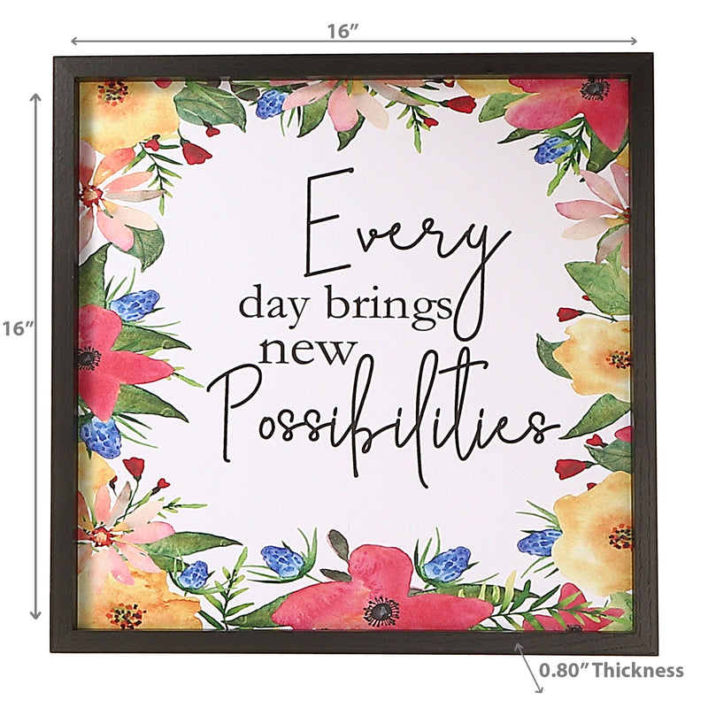 Framed Canvas Wall Sign Everyday Brings New Possibilities