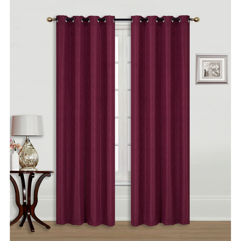 Jacquard Blackout Panel W 8 Grom (Linea) (Burgundy) (84") (Set Of 2)