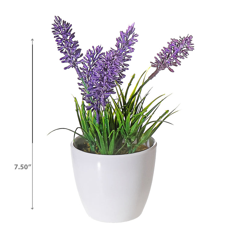 Artificial Lavender In Plastic Pot - Set of 2