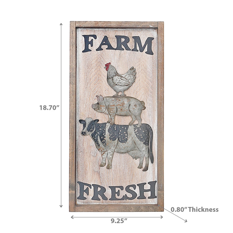 Farm Fresh Animals Wall Sign