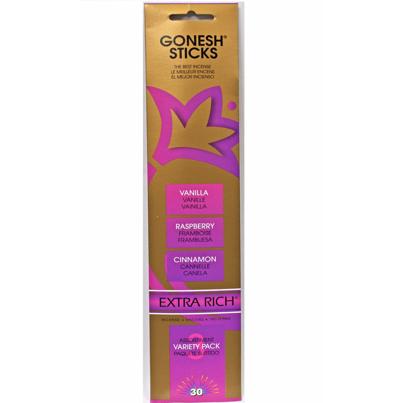 Gonesh  Stick Variety Pack - Cinnamon, Vanilla, Patchouli  (Set of 8)