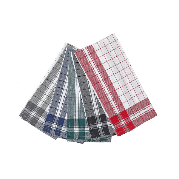 Cotton Checkered Kitchen Towels (Asstd) - Set of 5