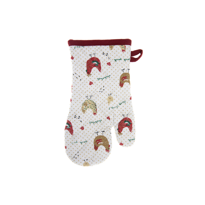 Cotton Oven Mitt (Farmhouse Chicken) - Set of 4