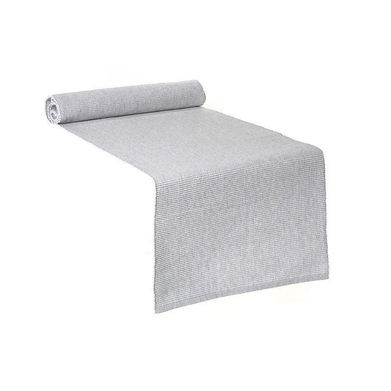 Chambray Ribbed Table Runner (Light Gray) - Set of 2