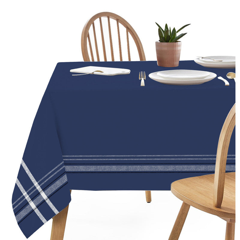 French Border Tablecloth (52 X 72) (Navy Blue)