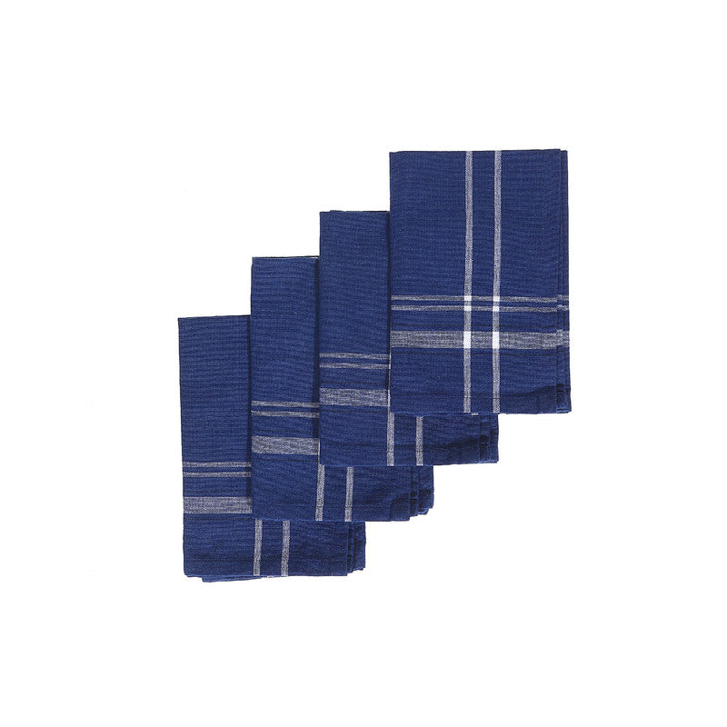 3-PK New CUISINART Cotton Kitchen Towels Gingham Plaid Blue White Assorted