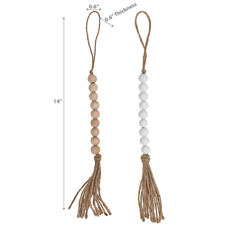 14" Bead Garland With Tassels Asstd - Set of 2