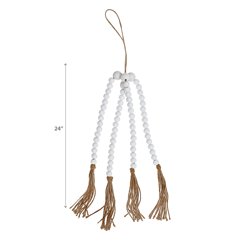 24" Quadruple Bead Garland White - Set of 2