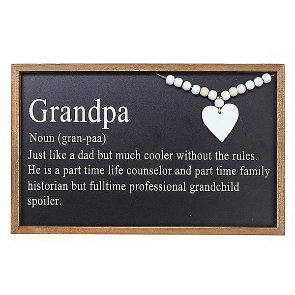 Framed Definition Of Grandpa Sign