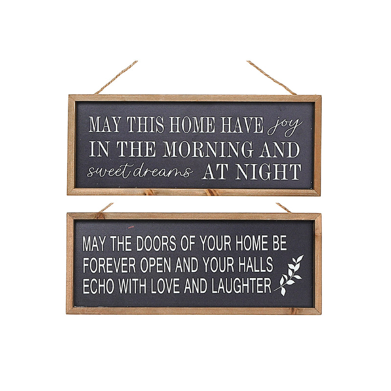 Framed Rect. Wood Sign May Your Home Be Filled With Asstd - Set of 2