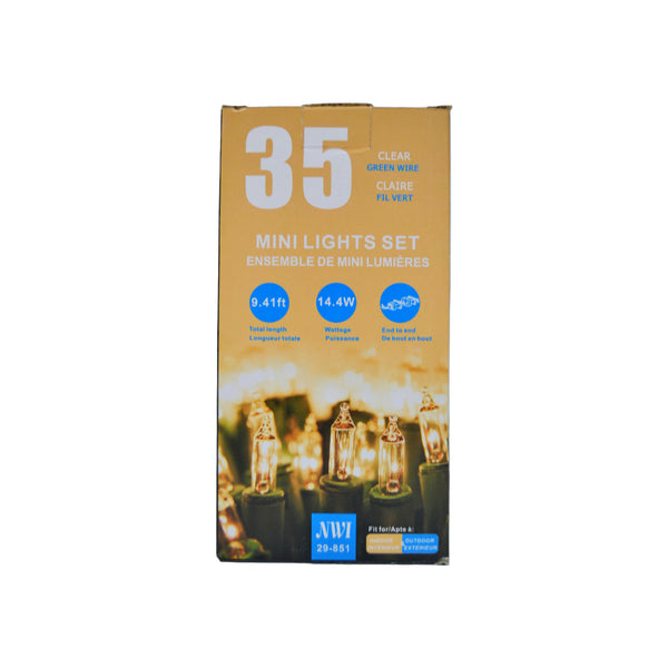 35 Lt Indoor/Outdoor Mini Light Set (Clear Bulbs) - Set of 2