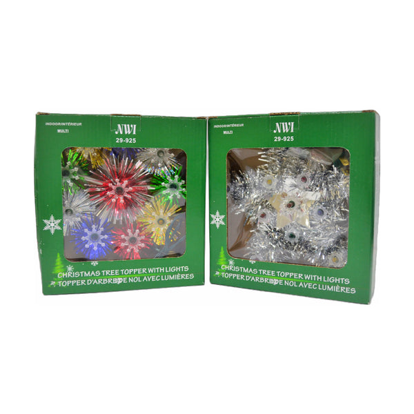 8" 10Lt Star Tree Topper (Clear Bulbs) (Asstd) - Set of 2