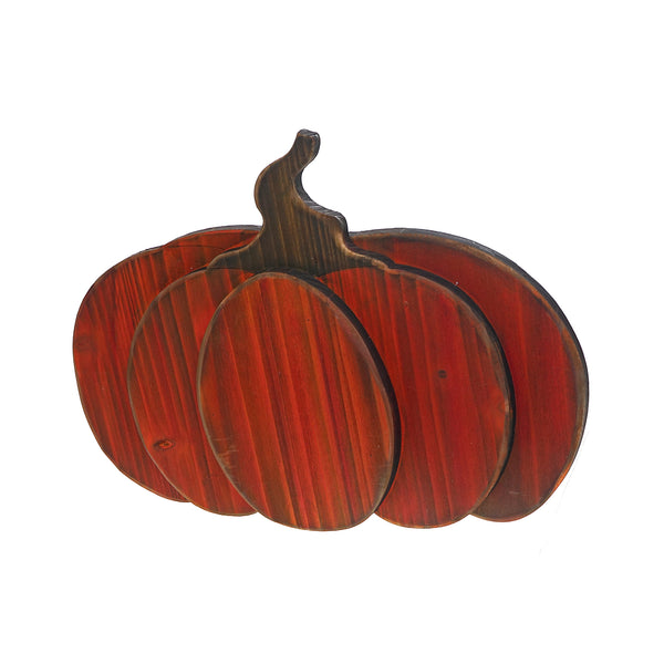 Wooden Orange Pumpkin Decor Stand