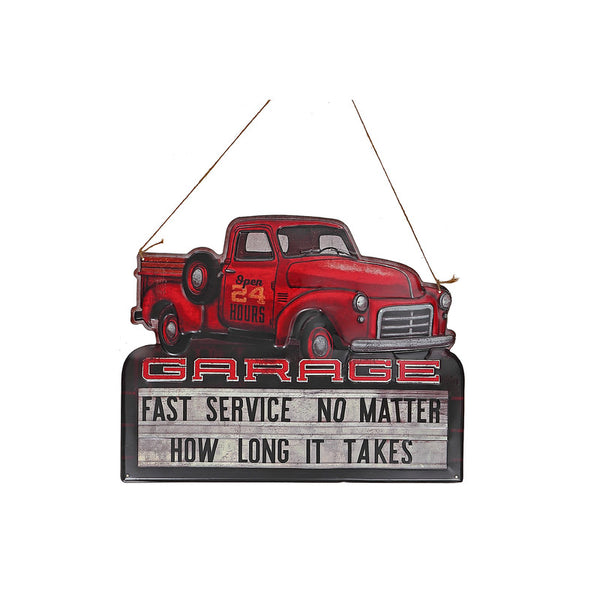 Embossed Metal Wall Sign (Garage - Fast Service)