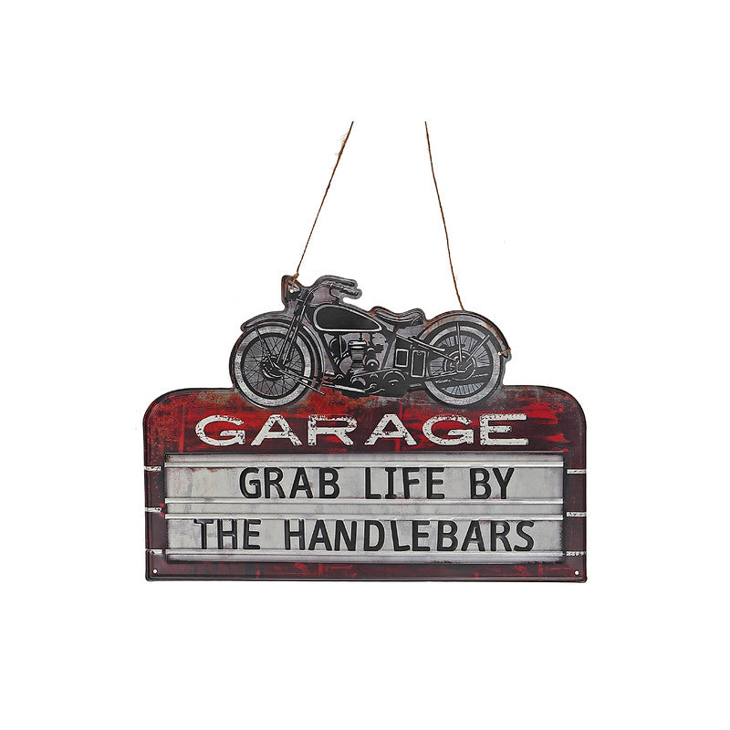 Embossed Metal Wall Sign (Grab Life By The Handlebars)