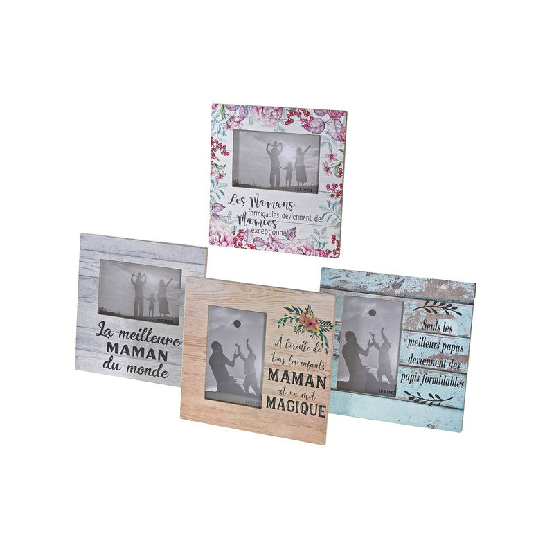 Wooden 4"X 6" Picture Frame (Pour Lui/Elle) (Asstd) - Set of 4