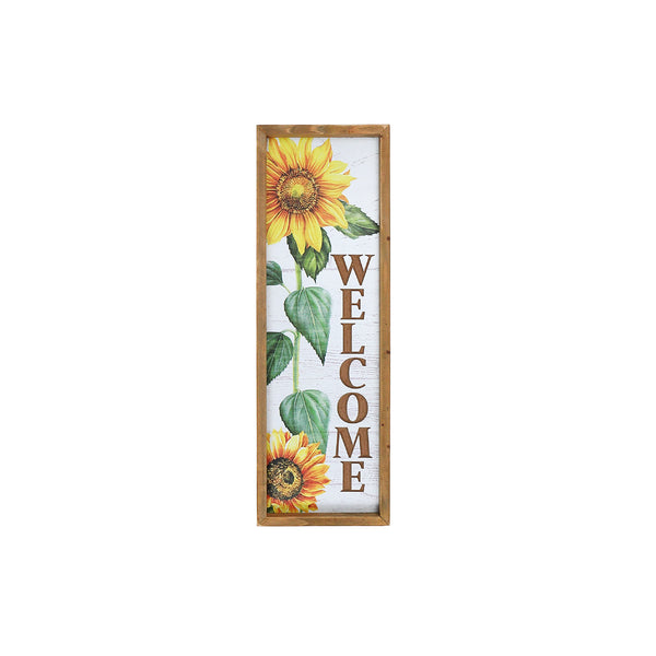 Framed Wall Sign Sunflower Welcome