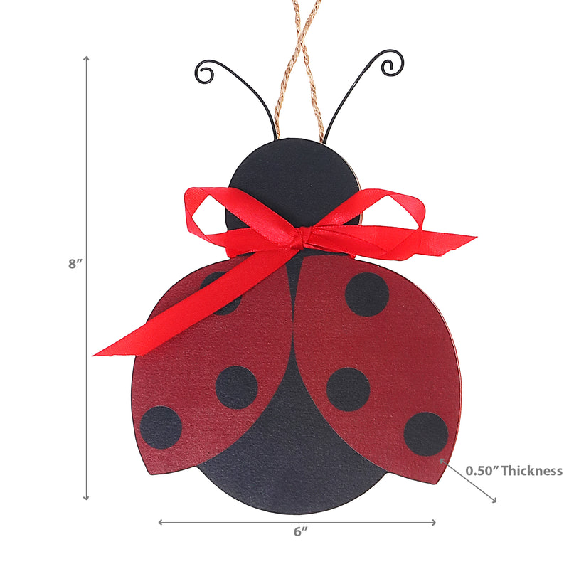 Wooden Ladybug Figurine Wall Hanger