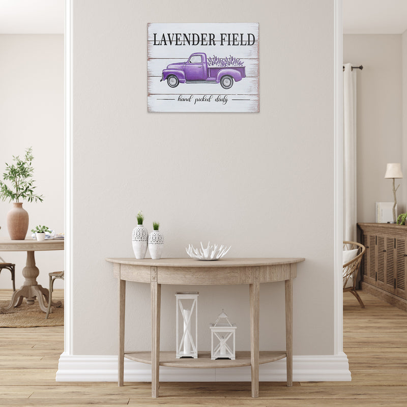 Lavender Truck Wood Plaque