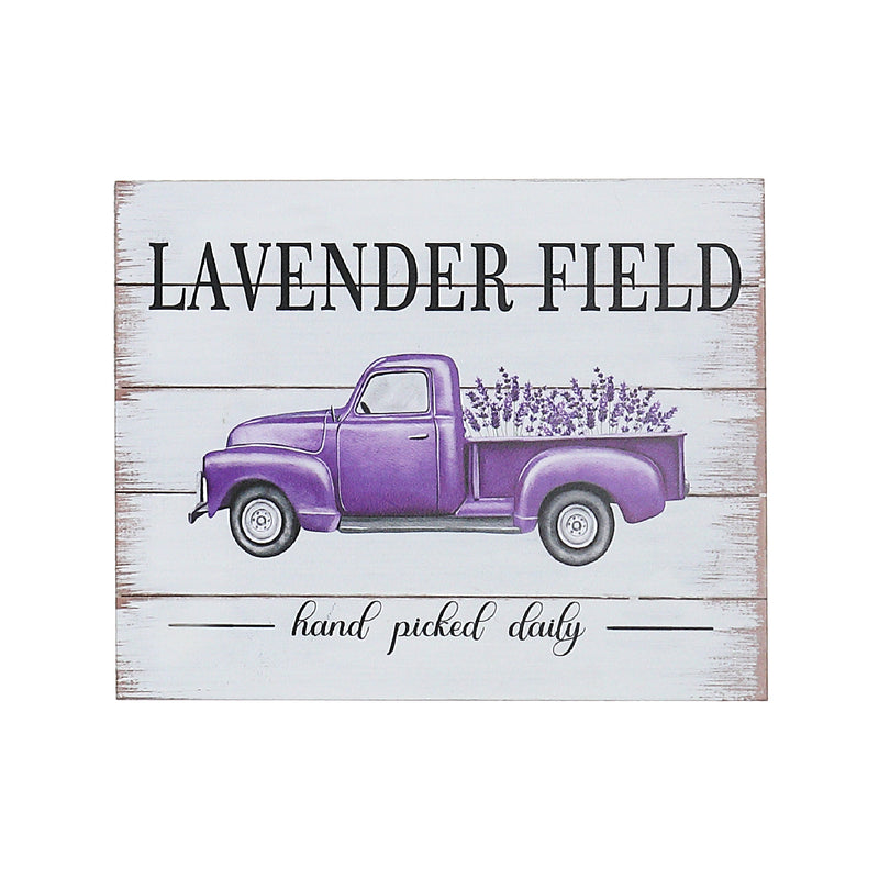 Lavender Truck Wood Plaque