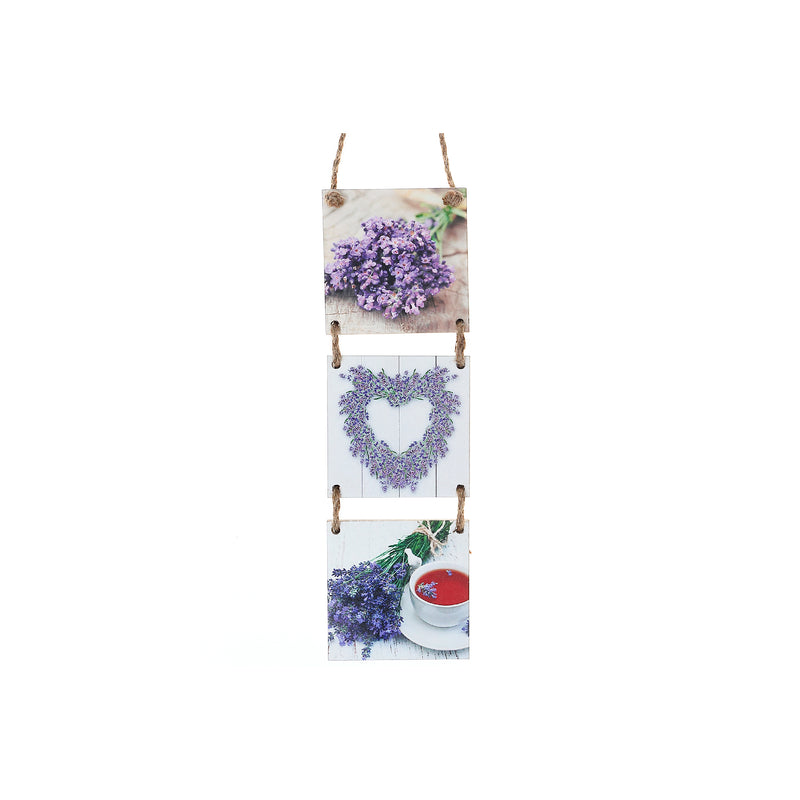 3 Pc Hanging Wood Lavender Plaque