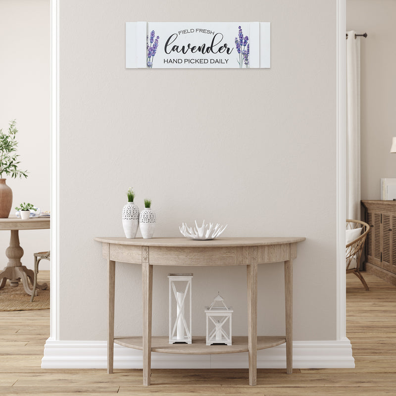 Wooden Fence Sign Field Fresh Lavender