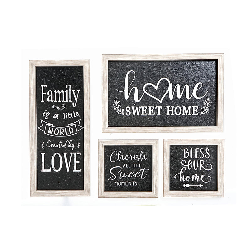 4Pc Assorted Oak Frame Set Home