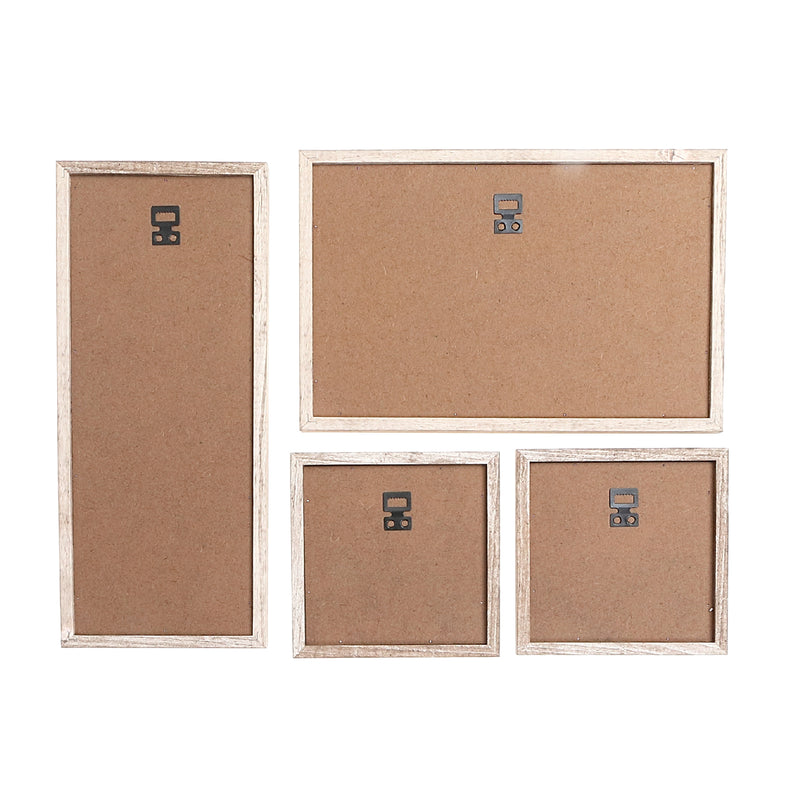 4Pc Assorted Woodgrain Frame Set Home