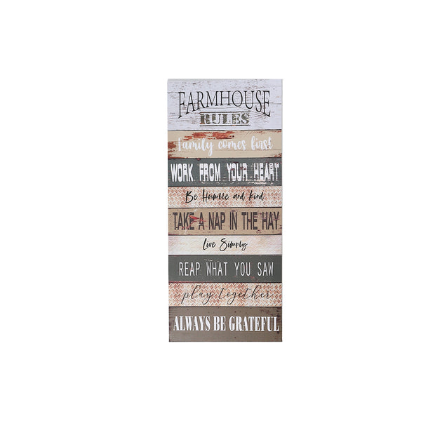 Canvas Wall Sign Farmhouse Rules