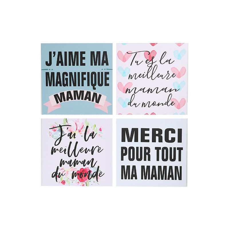 Canvas Wall Art Maman Asstd - Set of 4