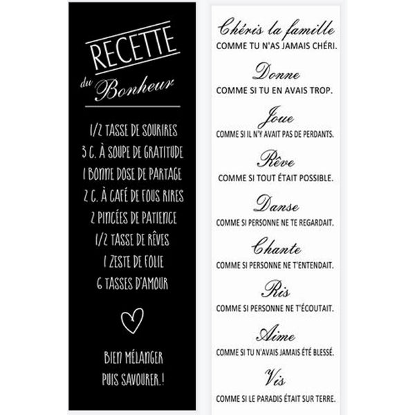 Canvas Wall Sign Recette/Famille Asstd - Set of 2